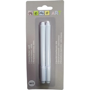 Memo-Art Stifte, 2er Set, weiß, für Memoboards, 14x2,5cm.