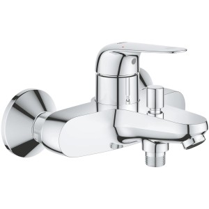 Grohe Swift Einhand-Wannenbatterie, Chrom, zur Wandmontage mit Umsteller für Brausegarnitur.