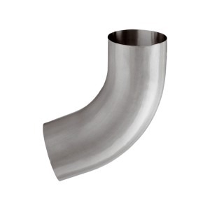 Fallrohrbogen NW 60/72 Grad aus Aluminium, naturfarben, für Dachrinnen.
