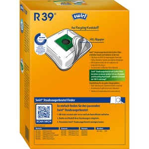 Swirl R 39 EcoPor Staubsaugerbeutel, 4 Stück, für Staubsauger. Filtert Feinstaub und Allergene.