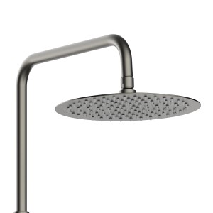 Aurlane Design-Duschsystem Industrial Elegance mit runder Kopfbrause in Grau.