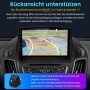 Junsun Autoradio für Ford Escape zeigt Rückfahrkamera-Bild mit farbigen Parklinien. Ideal für sicheres Einparken.