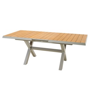 Siena Garden Gartentisch ausziehbar Holz Seidengrau 90 cm x 160 cm