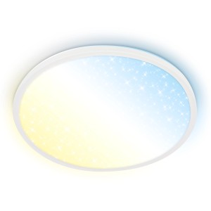 Dimmbares, weißes Brilo LED-Panel Slim Sternenhimmel, 37,5 cm Durchmesser, für die Decke.