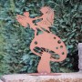 Ferrum Art Design Deko-Figur Herbsttanz aus Edelrost auf einem Pilz, 39 cm hoch.