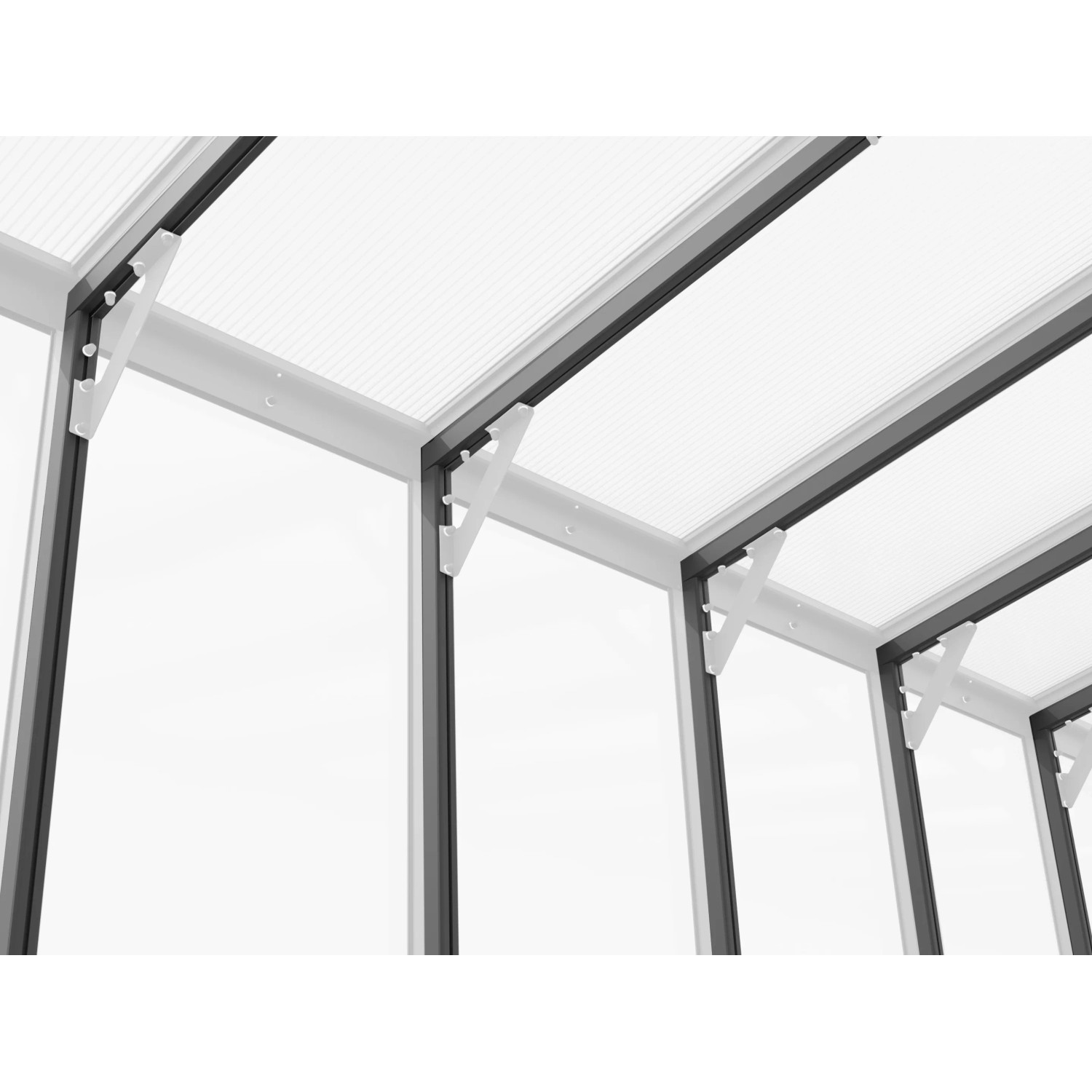 Vitavia Pavillon Nachrüstsatz Helena 8600, weiße Dachverstärkung aus Aluminium.