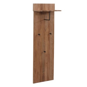 Garderobenpaneel P55 aus Eiche mit Ablage und Haken, 135x42x22cm.