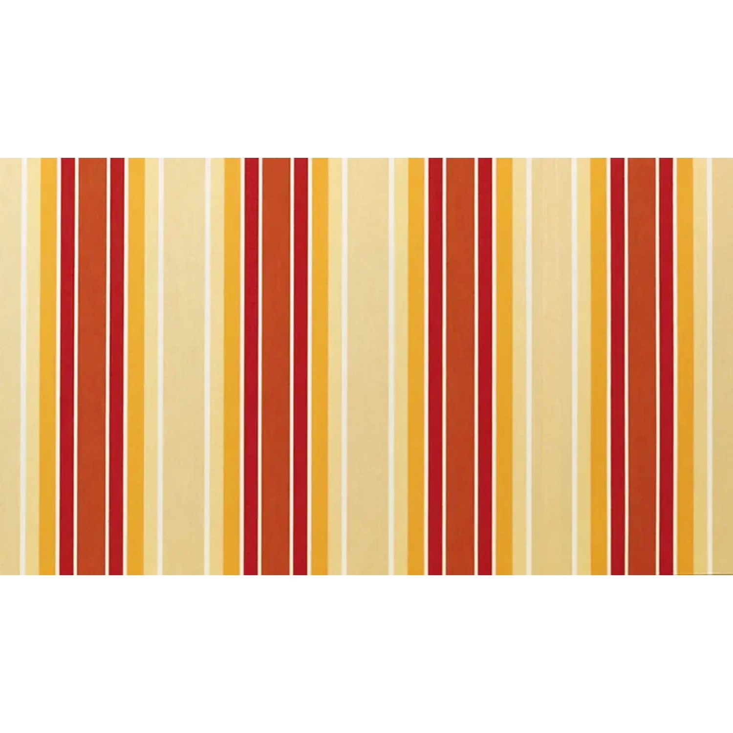 Stoffmuster der Wismar Kassettenmarkise, beige-rot gestreift.