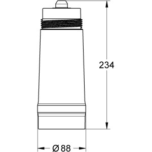 Technische Zeichnung Grohe Blue Aktivkohlefilter: Filter für Grohe Blue Wassersysteme, Maße 234 x 88 mm.