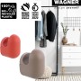 Wagner Wandhaken-Set Pill WH 0421, 4er-Set in Taupe und Korallenrot aus recyceltem Kunststoff.