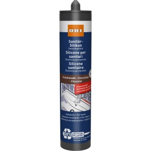 OBI Sanitär-Silikon Schokolade 310 ml. Dunkelbrauner, dauerelastischer Dichtstoff für Bad, Küche und WC. Pilzhemmend, haftstark.