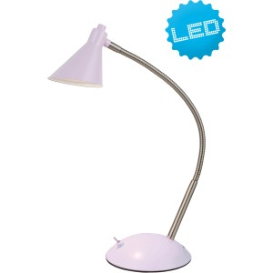 Violette Näve LED-Tischleuchte mit flexiblem Arm und warmweißem Licht für den Schreibtisch.