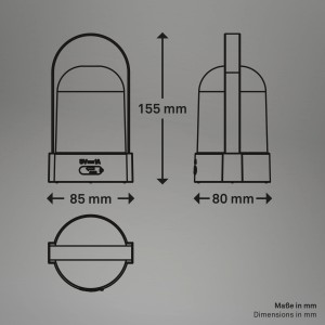Brilo Akku-LED-Tischleuchte Braun-Metallic Matt Ø 8,5 cm x 15,5 cm