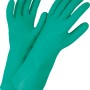 Grüne Haushaltshandschuhe, Größe L, aus Latex zum Schutz der Hände bei der Hausarbeit.