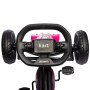 Rosa HOMCOM Go-Kart Lenkrad, Pedale und schwarze Räder. Robustes Kinder Tretauto aus Kunststoff.