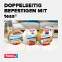 Drei tesa doppelseitige Verlegebänder für Teppiche auf Holzboden. Das gelbe ist extra stark klebend.