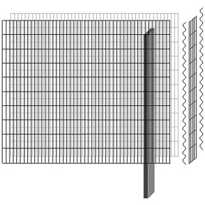 Bellissa Gabionen Mauersystem Paravento, verzinktes Erweiterungsset mit Gitter, Pfosten und Spiralen.