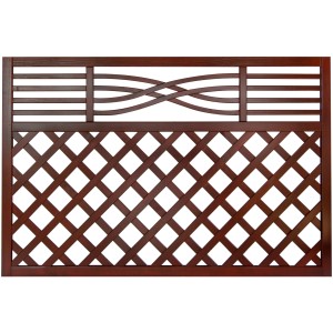 Vorgartenzaun Malaga mit Gitter 120 cm x 180 cm Braun