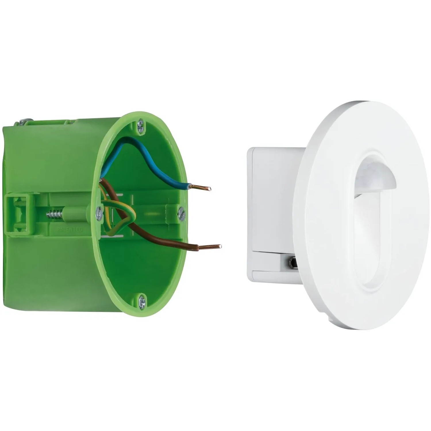 Paulmann Wandeinbauleuchte EBL Set mit Bewegungssensor, weiße runde LED Einbaustrahler für die Wand.