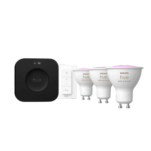 Philips Hue Starter Kit Hue Bridge Pro inkl. 3 x LED-Leuchtmittel GU10 & Dimmer