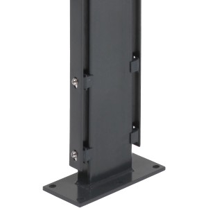 Floraworld Gabionenpfosten, anthrazit, 129 cm, mit Bodenplatte für Mauersysteme.