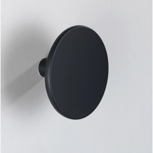 Schwarzer, runder Wenko Wandhaken Melle aus Polyresin zum Schrauben.
