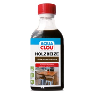 Aqua Clou Holzbeize Nussbaum Dunkel, 250ml Flasche. Ideal zum Färben von Holz.