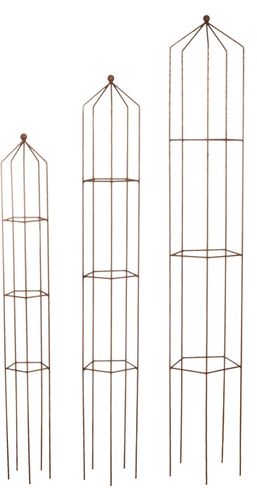Rankhilfe Obelisk Fünfeckig 141 cm Metall Rosteffekt kaufen bei OBI