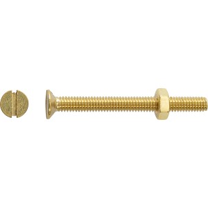 Gewindeschraube Messing M5 x 40 mm Schlitz Senkkopf 6 Stück
