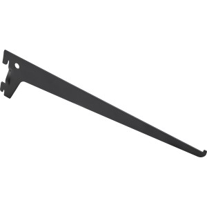 Schwarzer Metall-Winkelträger, 30 cm, 1-reihig für Regalböden.