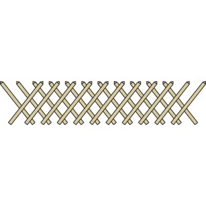 Druckimprägnierter Jägerzaun, 60x250 cm, aus Nadelholz für den Garten.