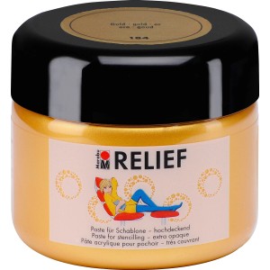 Marabu Relief Paste Gold, hochdeckend, 225ml für Wand-Akzente und plastische Strukturen.