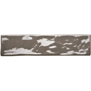 Graue, glänzende Wandfliese Loft im Format 7,5x30 cm für den Innenbereich.