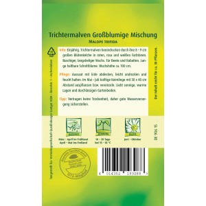 Samentüte Quedlinburger Trichtermalve, großblumige Mischung für farbenfrohe Beete.