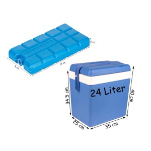 BigDean Kühlbox 24 Liter Blau Weiß Mit 6 Kühlakkus Thermobox Für Camping Picknick Grillen Garten