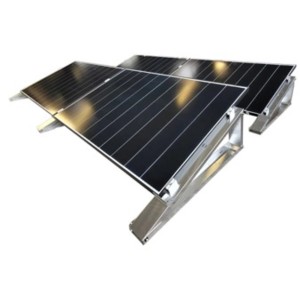 Absaar Solar Boden- und Flachdachhalterung Premium mit montierten Solarpaneelen.