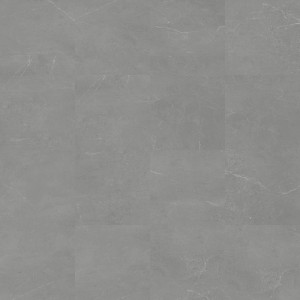 Grauer Vinylboden in Steinoptik mit Klicksystem, 3,5 mm stark.