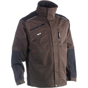 Herock Arbeitsjacke Perseus in Braun-Schwarz (Größe M) mit vielen Taschen.