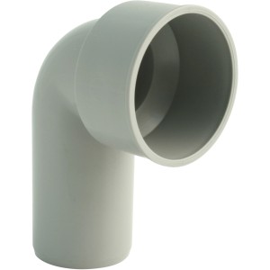 Marley HT-Siphon-Winkel 90° DN 40/40, Abwasserrohrbogen in Grau.