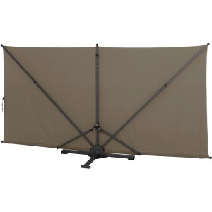 Siena Garden Balkonsichtschutz in Taupe, 150x280 cm, mit stabilem Metallgestell und Bodenständer.