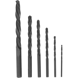 6-teilige Metallbohrer-Set in Tasche, verschiedene Größen für Bohrmaschine und Akkubohrer.