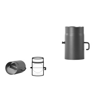 Bertrams Ofenrohr m. Drosselklappe Senotherm® UHT-Hydro Ø150mm 2mm 25cm Gussgrau