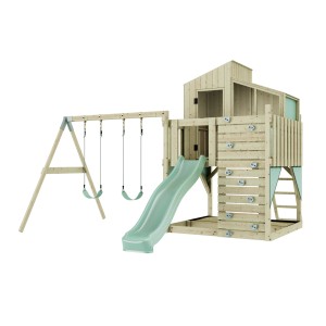 PolarPlay Spielturm Bosse m. Kindersch. Mintgrün