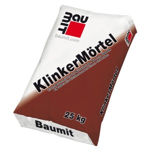 Baumit Klinkermörtel Hellgrau, 25 kg Sack Trockenmörtel für Sichtmauerwerk.