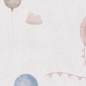 AS Creation selbstklebende Bordüre mit Ballons in Rosa und Blau, 250x52 cm.
