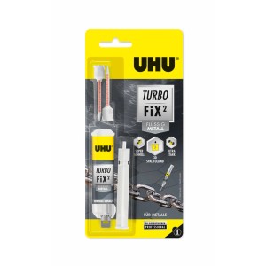UHU Turbo Fix² Metall 10g: 2-Komponenten-Kleber für schnelle Metall-Reparaturen, spaltfüllend.