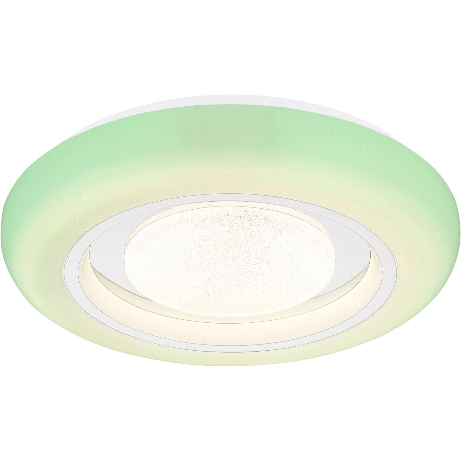 Weiße Globo LED-Deckenleuchte Burro, 2-flammig, mit Farbwechsler und Fernbedienung.