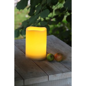 LED-Outdoor-Kerze Molto Flower Power, 15x20cm, mit Fernbedienung. Dekorative Gartenbeleuchtung.