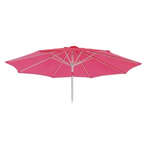 Pinkfarbener Ersatzbezug für MCW Sonnenschirm Asti, Ø 3m. Textil mit weißem Gestell.