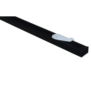 Gardinia Vorhangschiene Lucy, 1-läufig, schwarz-matt, mit Gleiter. Ideal für Gardinen.